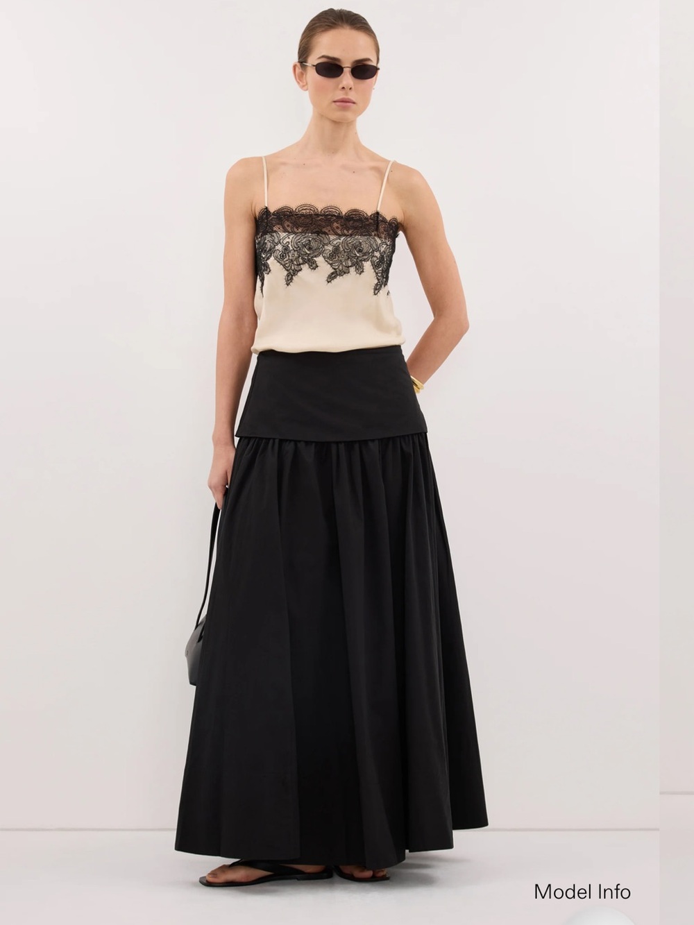 DISSH Claire Black Cotton Midi Skirt